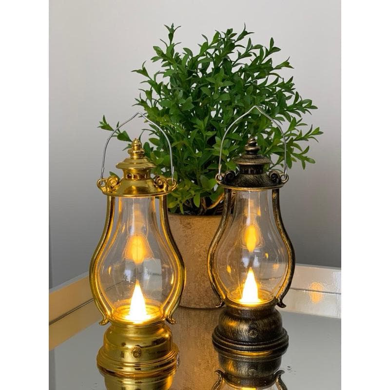 Lanterna Decorativa Lampião de Led Luminária 15cm Enfeite Decoração Vela